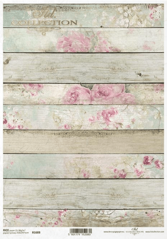 A4 Beadboard n Flowers From ITD 1688 - Decoupage Central