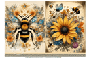A4 Bee and Daisy Duo Rice Paper DC388 - Decoupage Central