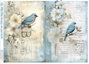 A4 Birds in Blue DUO Rice Paper ID62 - Decoupage Central