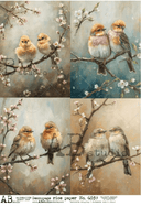 A4 Birds n Blossoms QUAD AB Studios 6539 - Decoupage Central
