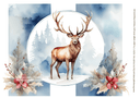 A4 Blue Christmas Rice Paper DC236 - Decoupage Central