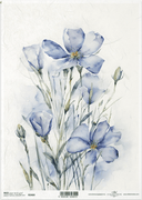 A4 Blue Flax ITD Collection Decoupage Paper R2469 - Decoupage Central