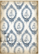 A4 Blue Moroccan Wall paper Rice Paper 0490 - Decoupage Central