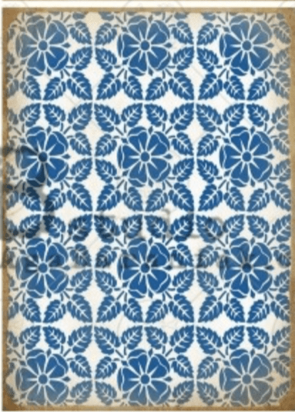 A4 Blue Moroccan Wall paper Rice Paper 0490 - Decoupage Central