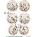 A4 Blush Christmas Medallions Milky Valley Rice Paper ID 1286 - Decoupage Central