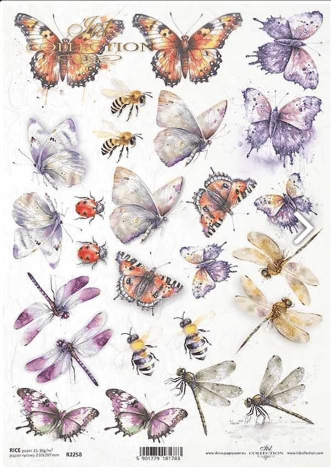 A4 Butterflies Paper R2258 - Decoupage Central