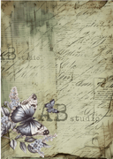 A4 Butterly Font Rice Paper, AB Studios 1801 - Decoupage Central