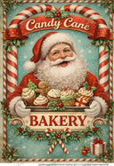 A4 Candy Cane Bakery Santa Paper DC987 - Decoupage Central