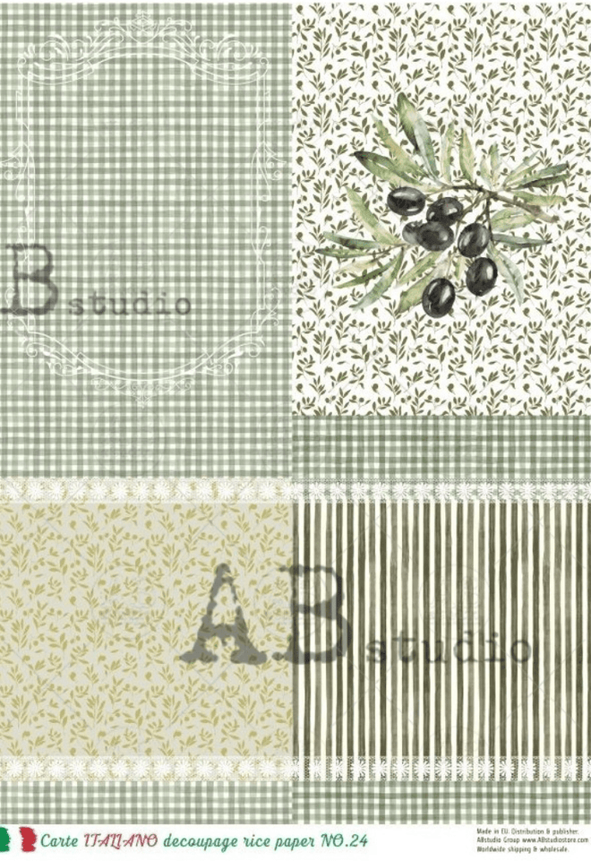 A4 Carta da Parati Carte Italiano 24 - Decoupage Central