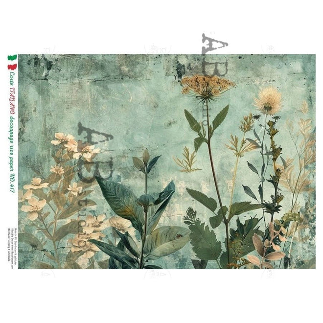 A4 Carte 417 Pressed Botanicals Carte Italiano - Decoupage Central