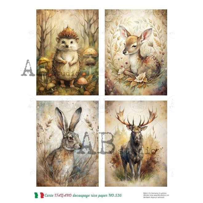 A4 Carte 536 Enchanted Woodland Companions Carte Italiano - Decoupage Central