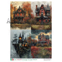A4 Carte 677 Crimson Manor Series Rice Paper - Decoupage Central