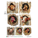 A4 Carte 764 Barnyard Windows Rice Paper - Decoupage Central