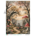 A4 Carte 816 Enchanted Toadstool Path Rice Paper - Decoupage Central