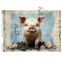 A4 Carte 870 Mud - Kissed Piglet Portrait - Decoupage Central