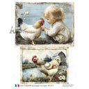A4 Carte 873 Farmyard Friendship - Decoupage Central