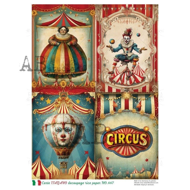 A4 Carte Big Top Dreams Carte Italian 447 - Decoupage Central