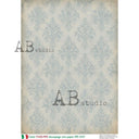 A4 Carte Italiano 1037 French Blue Damask - Decoupage Central