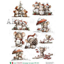A4 Carte Italiano 1061 Merry Little Mice - Decoupage Central