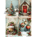 A4 Carte Italiano 1067 Christmas Blessings Quad - Decoupage Central