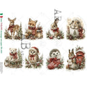 A4 Carte Italiano 1094 Woodland Christmas Friends - Decoupage Central