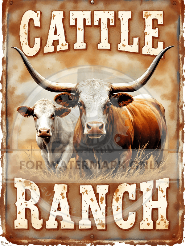 A4 Cattle Ranch Rice Paper DC730 - Decoupage Central