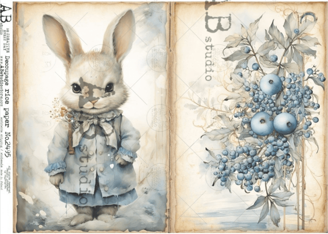A4 Christmas Bunny AB Studios 2495 - Decoupage Central