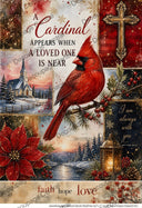 A4 Christmas Cardinal Blessings Rice Paper DC1012 - Decoupage Central