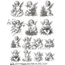 A4 Christmas Cherubs AB Studios Rice Paper 8059 - Decoupage Central
