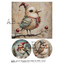 A4 Christmas Crazy Birds Multi AB Studios 6275 - Decoupage Central