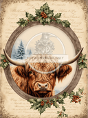 A4 Christmas Highland Rice Paper DC536 - Decoupage Central
