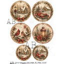 A4 Christmas Keepsake Medallions AB Studios Rice Paper 8068 - Decoupage Central