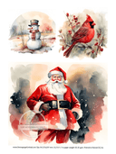 A4 Christmas Mix and Santa Rice Paper DC216 - Decoupage Central
