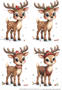 A4 Christmas Reindeer Paper DC556 - Decoupage Central