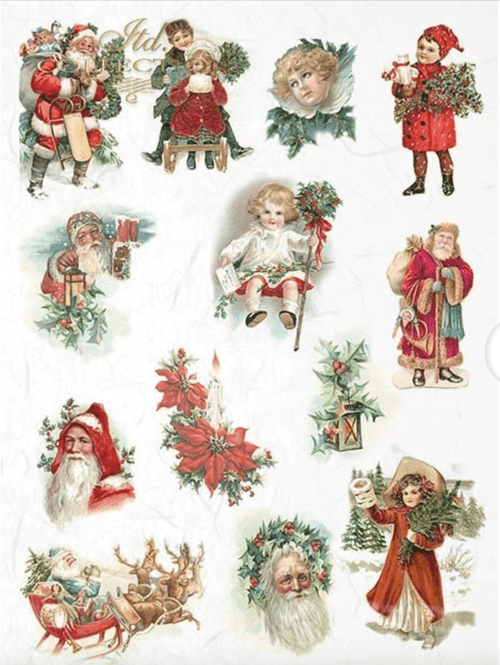 A4 Christmas Small Crafts Decoupage Paper R1022 - Decoupage Central