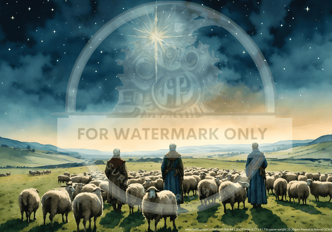 A4 Christmas Star Rice Paper DC541 - Decoupage Central