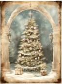 A4 Christmas Tree Rice Paper DC124 - Decoupage Central
