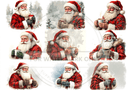 A4 Cocoa With Santa Rice Paper DC814 - Decoupage Central