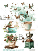 A4 Coffee Milky Valley Rice Paper ID305 - Decoupage Central