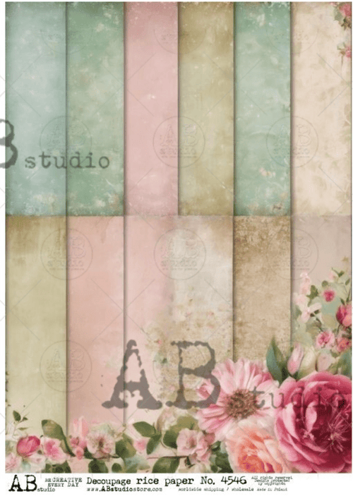 A4 Colorblock floral background Rice Paper 4546 - Decoupage Central