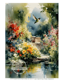 A4 Colorful Cottagecore Hummingbird Rice Paper DC374 - Decoupage Central