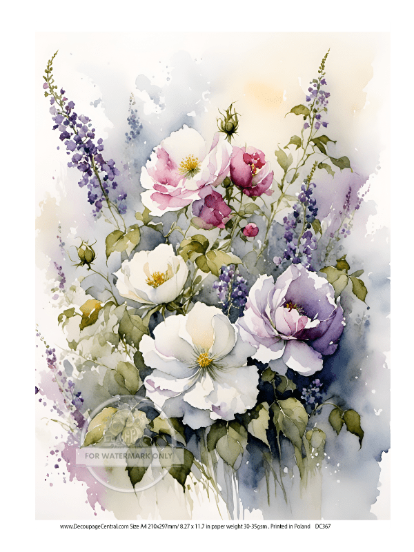 A4 Cottagecore Bouquet DC367 - Decoupage Central