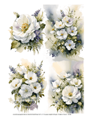 A4 Cottagecore Bouquet Quads DC366 - Decoupage Central