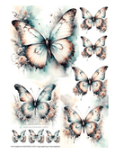 A4 Cottagecore Butterflies Rice Paper DC384 - Decoupage Central