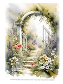 A4 Cottagecore Floral Arch Rice Paper DC373 - Decoupage Central
