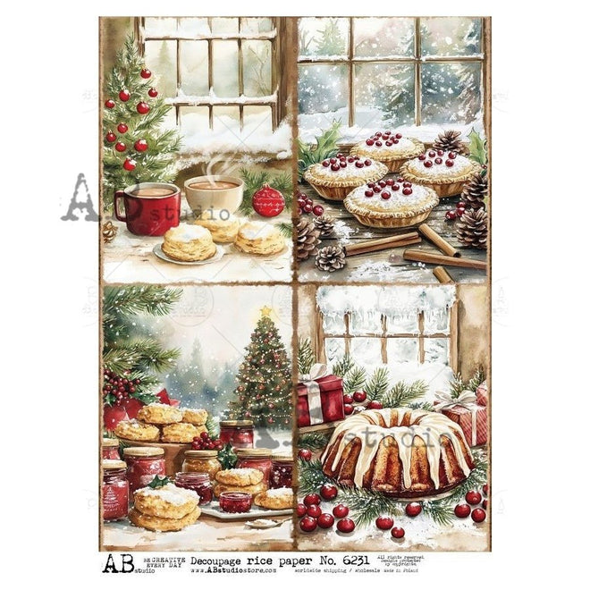 A4 Cozy Bakery Window Quad AB Studios 6231 - Decoupage Central