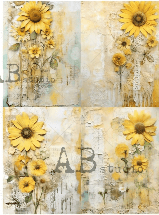 A4 Daisy Quads Carte Italiano 111 - Decoupage Central