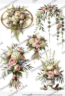 A4 DC948 A Proper Arrangement Rice Paper for decoupage - Decoupage Central