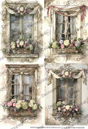 A4 DC949 Windows of the Season Rice Paper - Decoupage Central