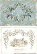 A4 DC972 Château Blue & French Roses Rice Paper for decoupage - Decoupage Central